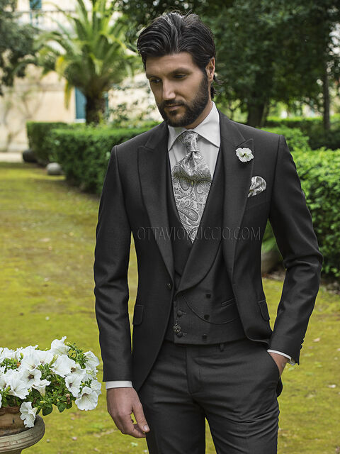 Abito da sposo uomo Demi-Tight grigio antracite