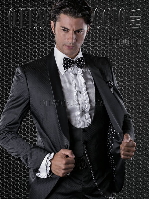 Abito da sposo rock nero slim fit