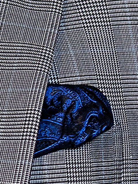 Fazzoletto in seta nera e blu