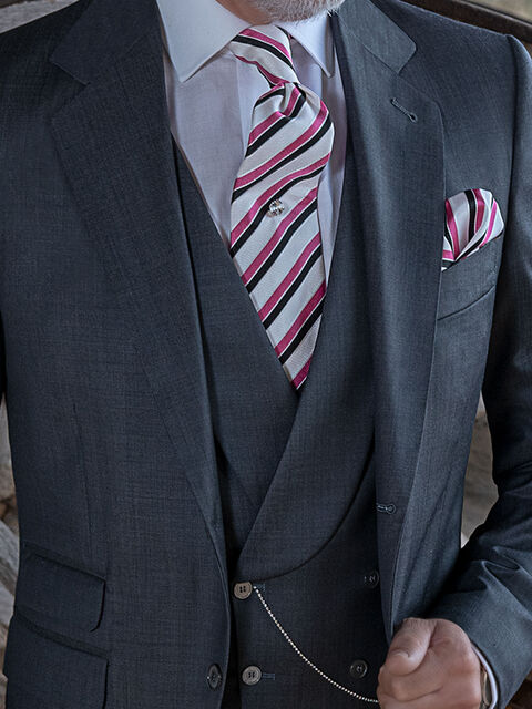Gilet doppiopetto sciallato grigio antracite