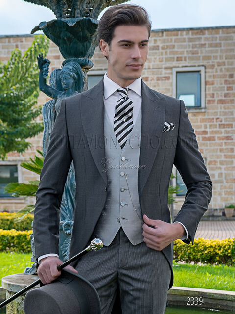 Tight da matrimonio uomo stile inglese, misto lana grigio