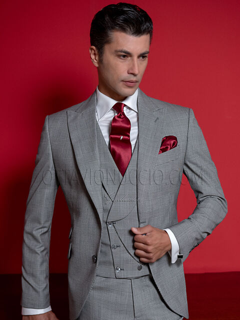 Vestito da cerimonia uomo grigio Principe di Galles