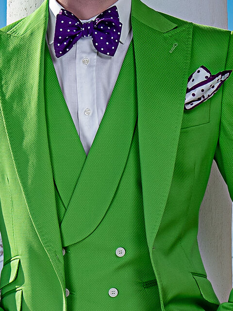 Gilet doppiopetto in piquet di cotone verde