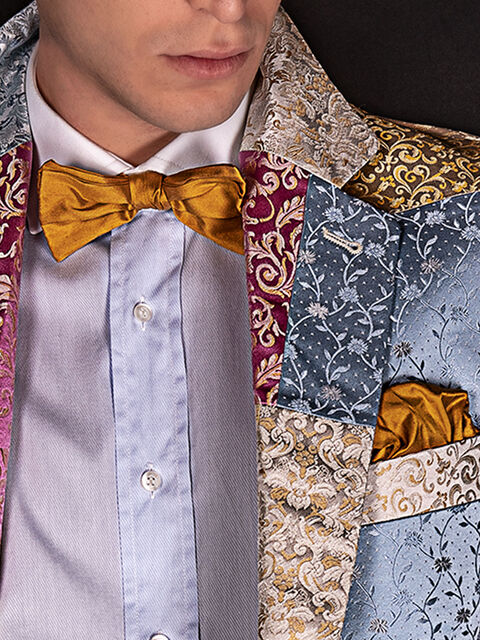 Papillon e Fazzoletto in seta shantung oro
