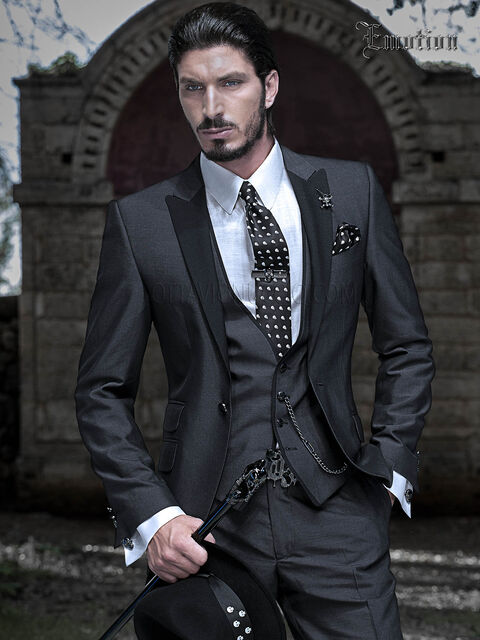 Abito Cerimonia Uomo in Misto Mohair Grigio