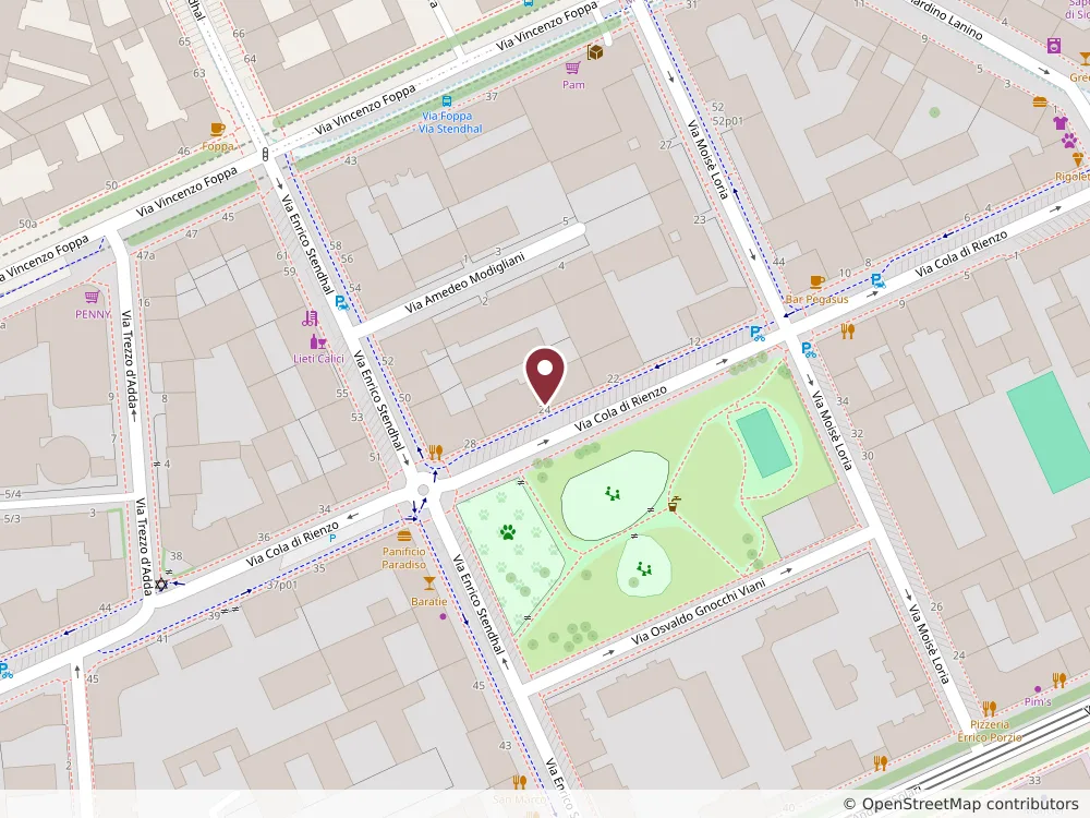 Mappa della zona intorno a Via Cola di Rienzo, 24, 20144 Milano (MI), Italia