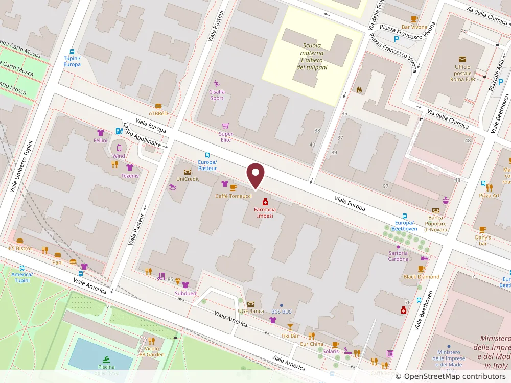 Mappa della zona intorno a Viale Europa, 62, 00144 Roma (RM), Italia